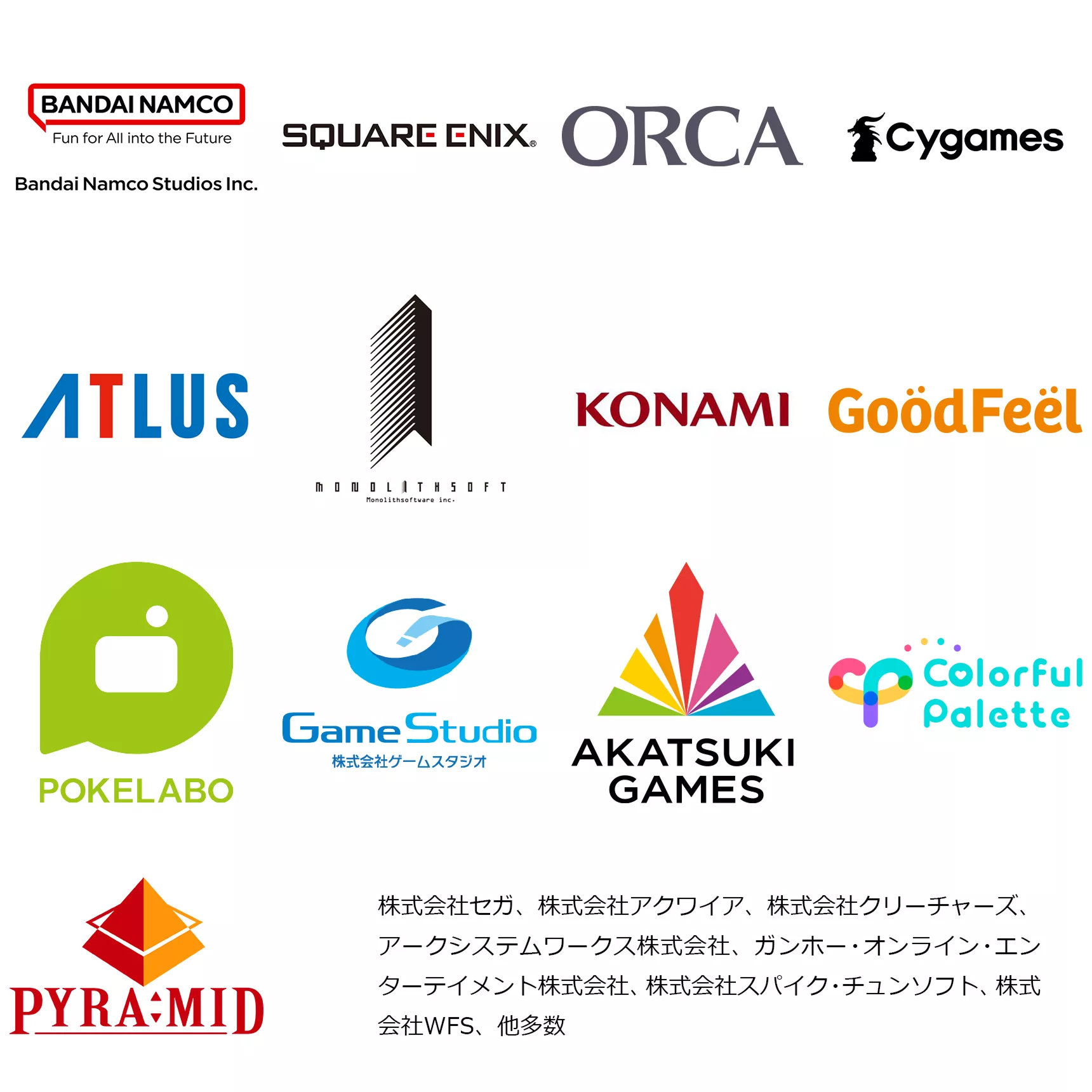 常駐実績企業例：バンダイナムコスタジオ、スクウェア・エニックス、ORCA、Cygames、ATLUS、モノリスソフト、コナミ、グッドフィール、ポケラボ、ゲームスタジオ、アカツキゲームス、カラフルパレット、PYRAMID、セガ、アクワイア、クリーチャーズ、アークシステムワークス、ガンホー・オンライン・エンターテイメント、スパイク・チュンソフト、WFS、他多数